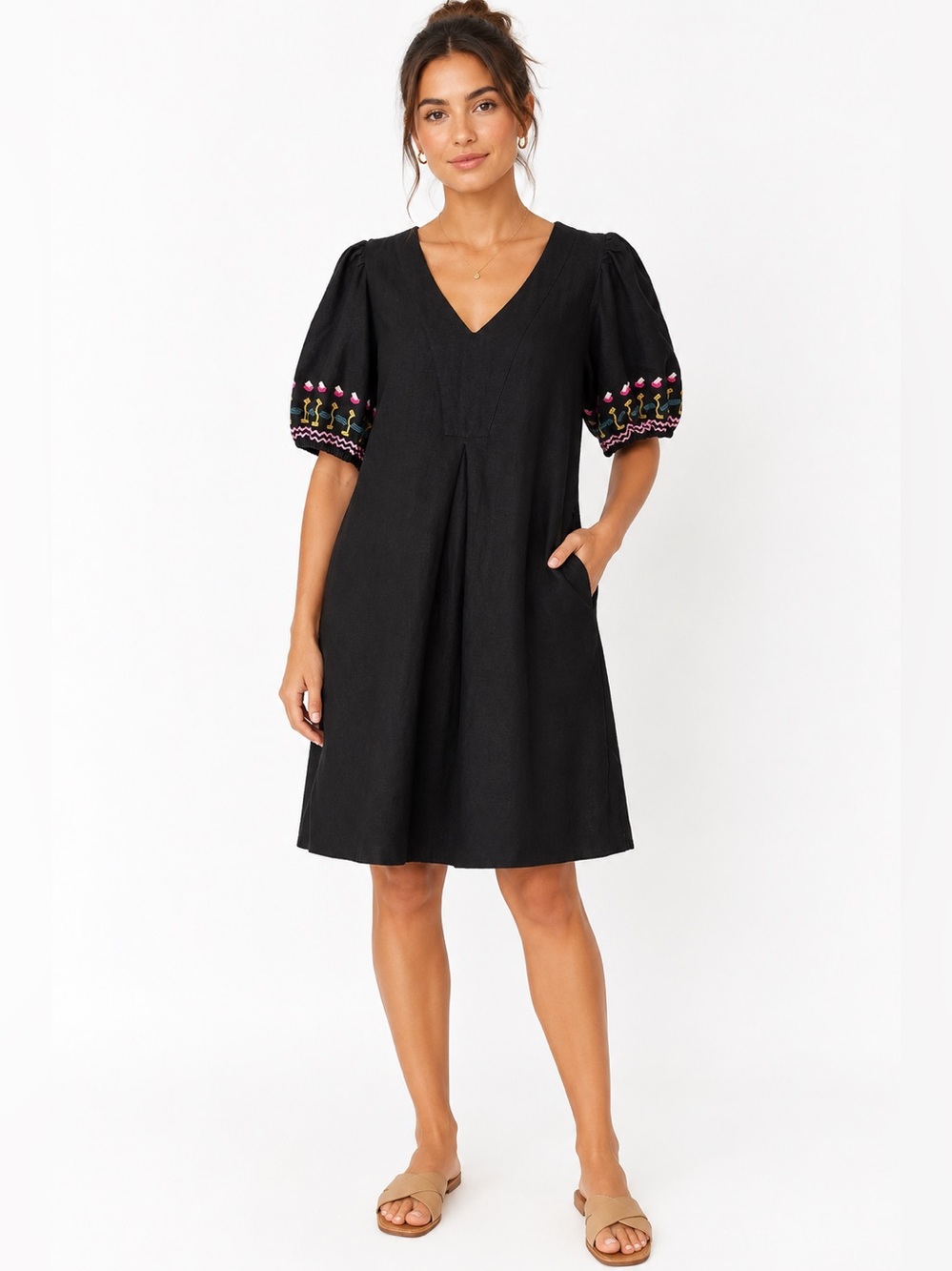 Halston | Heritage Linen Blend Dress